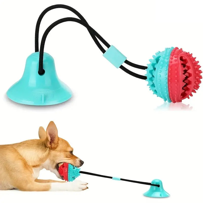 Dog Toys For Aggressive Chewers Interactive Teething Boredom And Stimulating Tug Of War Suction Cup Interactive Tug-of-War Dog Toy Treat Dispensing, Durable Thermoplastic Rubber Construction